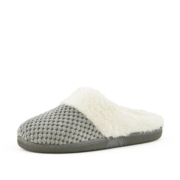 Women’s Cozy Grey Faux Fur House Slippers