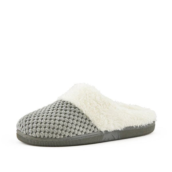 Women’s Cozy Grey Faux Fur House Slippers