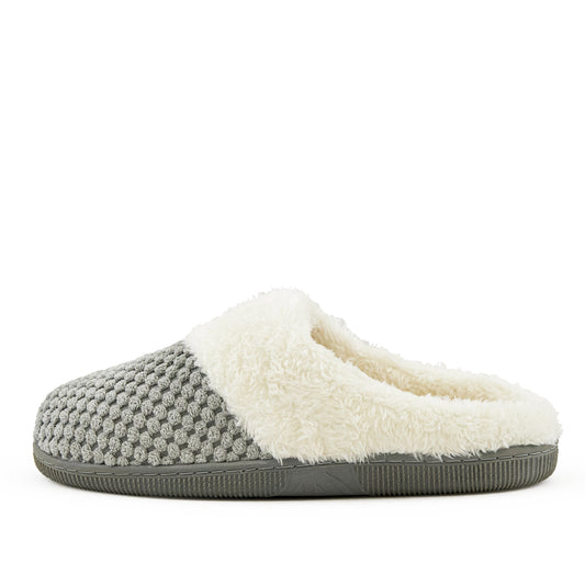 Women’s Cozy Grey Faux Fur House Slippers